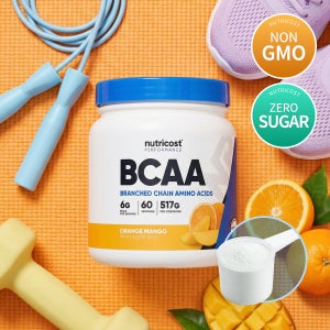뉴트리코스트 대체당 함유 고함량 BCAA 6,000mg 60회분 오렌지 망고, 517g, 1개