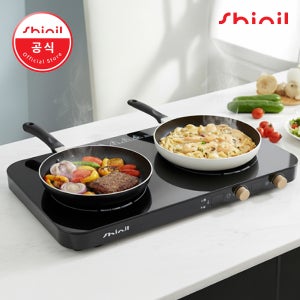 신일 2구 인덕션 전기 레인지 프리스탠딩 이동식 식탁용 휴대용 블랙