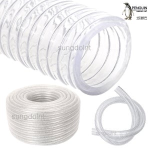 Pure 무독성 스프링호스 15mmx100M 강선 PVC 내압 산업용호스 시험성적서공시
