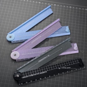 쿠츠와 접이식 커팅자 30cm 종이 재단 하이라인 각도 알루미늄 금속