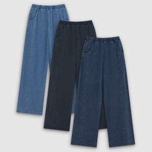 [오아이오아이컬렉션/OIC] 데님워싱 커브드 스웻팬츠 (3COLOR)