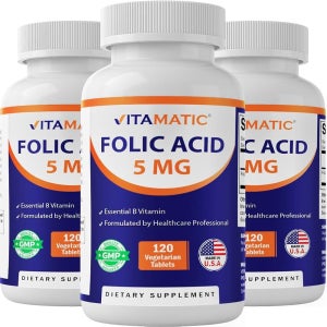 FOLIC ACID 엽산 5MG 채식 태블릿 120정 3팩 총360정