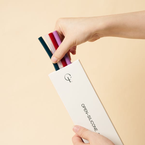 개방형 실리콘 다회용 빨대 벤티사이즈 30cm 텀블러용 위생 개별포장
