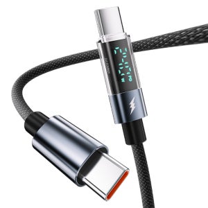 디큐브 240W LED 디스플레이 CtoC 초고속충전 나일론 우븐 케이블 1.2m