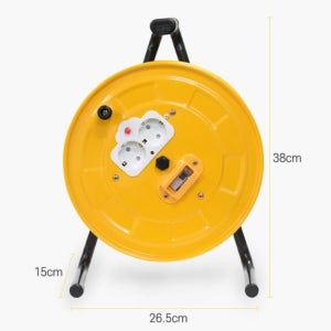 캠핑 글램핑 전기연장선 과부하차단 2구 릴 전기선 45m 설비시공 작업선 공장 전선릴 군대