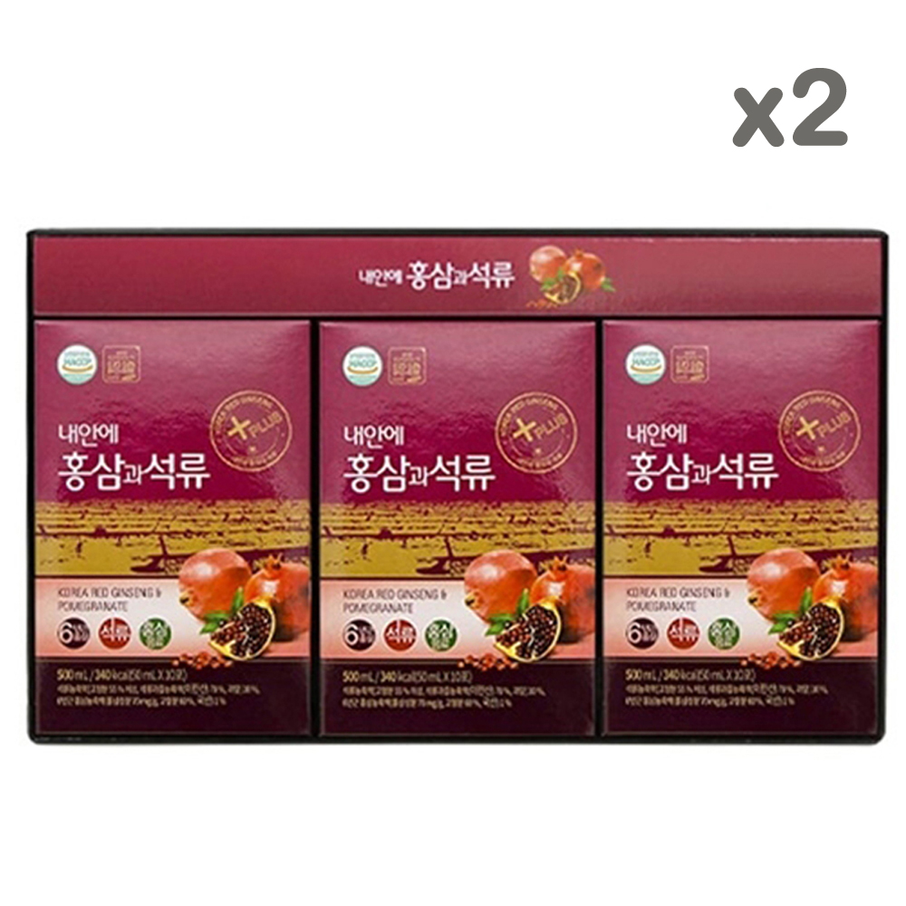 대동고려삼 <b>내안에 홍삼과 석류 50ml</b> x 30포 2박스 구정 설날 명절 추석 선물세트