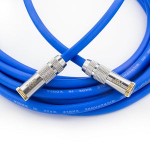 HDTOP 국산 메탈 3.5스테레오 AUX FF연장케이블 블루 20M HT-TP3907