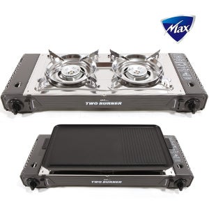 맥스 트윈 2구 버너 캠핑 가정용 불판 케이스 포함