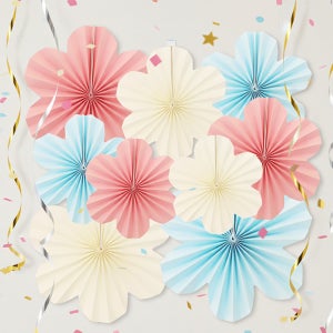 포토존 페이퍼팬 데코용품 생일파티 가랜드 9종 세트 봄 환경구성 종이꽃 꽃모빌