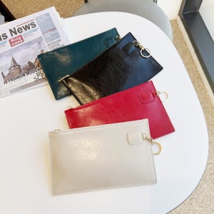 크랙 소가죽 여자 장지갑 동전 지퍼 지폐 손지갑 일본 베트남 여행지갑 이니셜각인 선물포장