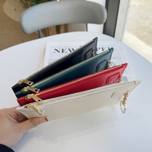 루체인 가죽공방 여자장지갑 크랙 소가죽 동전 지퍼 지폐 얇은 손지갑 파우치 선물 각인서비스