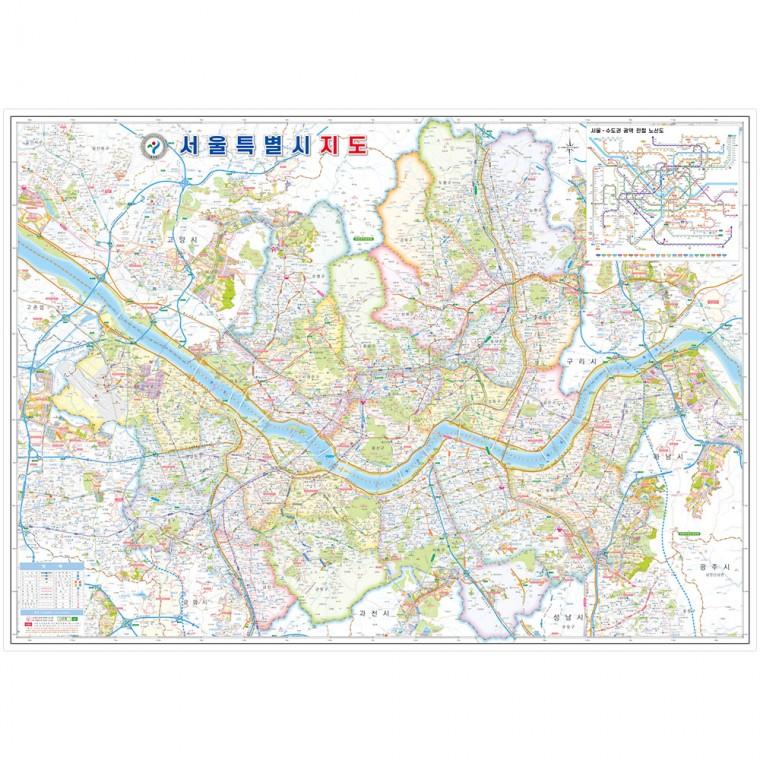 전도 여행 107x77cm 추천 서울지도 우리나라 코팅 도로 서울시 기획상품
