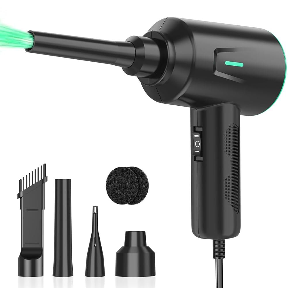 뮤딘 에어 더스터 전기 송풍기 컴퓨터용 74 고출력 청소 PC 기어 압축 공기 Gr n