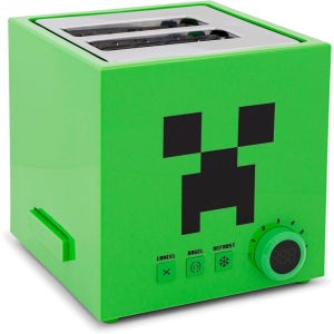 TOYNK 마인크래프트 그린 크리퍼 2구 토스터기 (베이글 와플 빵용)