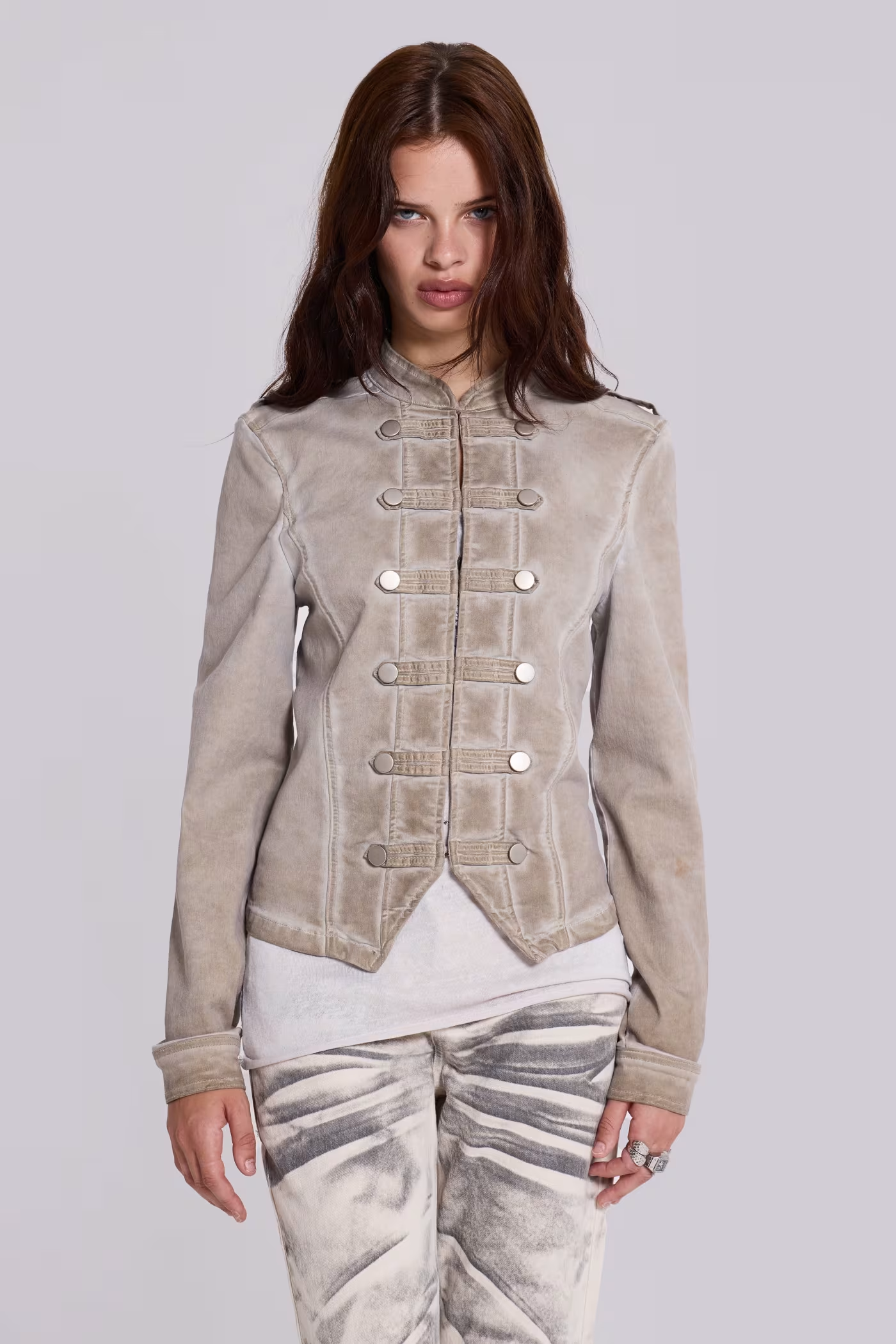 Jaded London 제이디드런던 클레이 색상의 레벨 밀리터리 재킷 JMJK4056