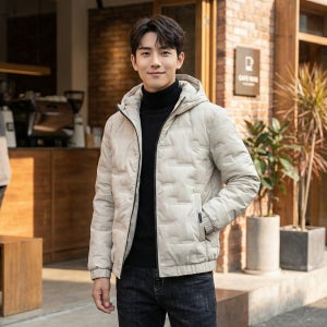 남자 후드 경량 패딩 씬에어 미들 남성 자켓 김도기 깔깔이