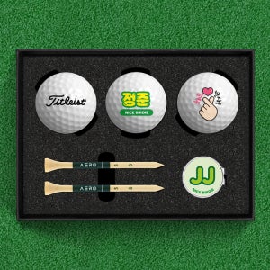 골프공 선물 세트 인쇄 각인 제작 홀인원 기념볼 타이틀리스트 HVC 3구 1마커 6티