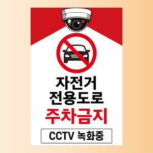 자전거 전용도로 주차금지 안내표찰 방수스티커 표지판 10x15cm