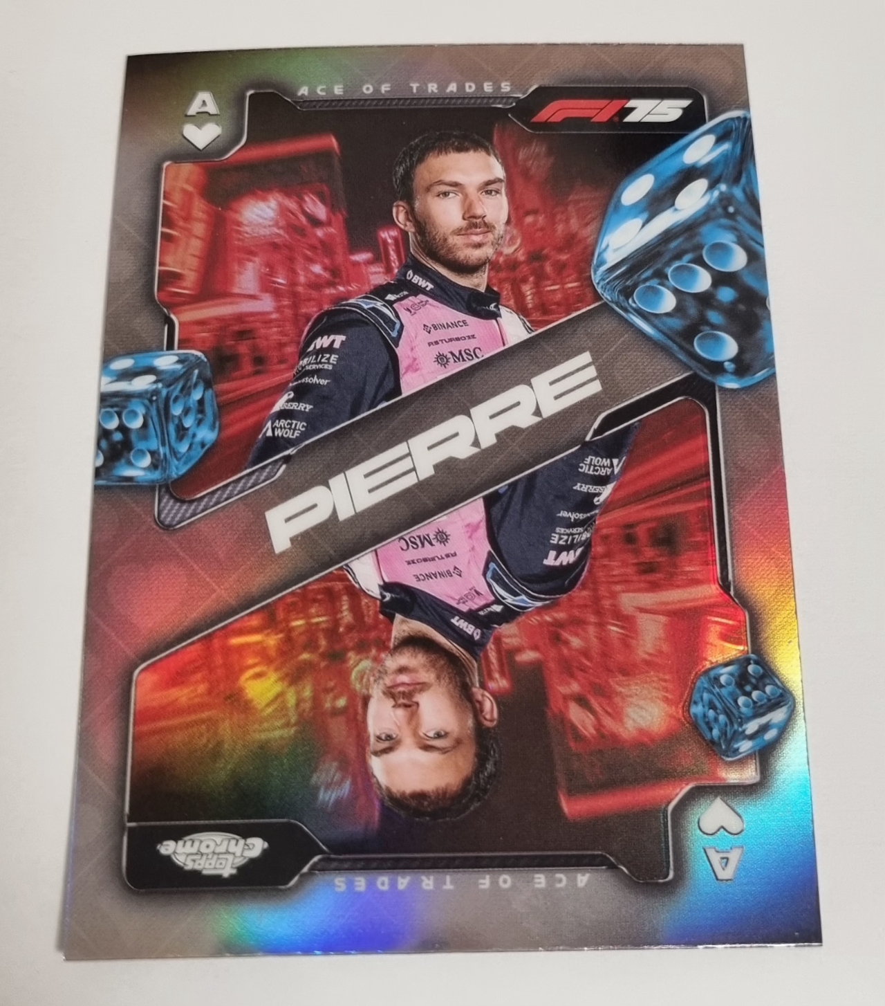 2025 F1 피에르 가슬리 인서트 Topps Chrome 카드 탑스 크롬
