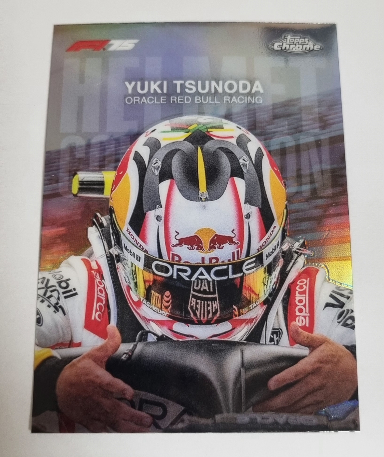 2025 F1 유키 츠노다 헬멧 Topps Chrome 카드 탑스 크롬