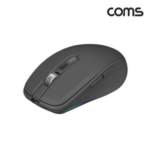 COMS 충전식 듀얼 무선 블루투스 무소음 마우스 Black