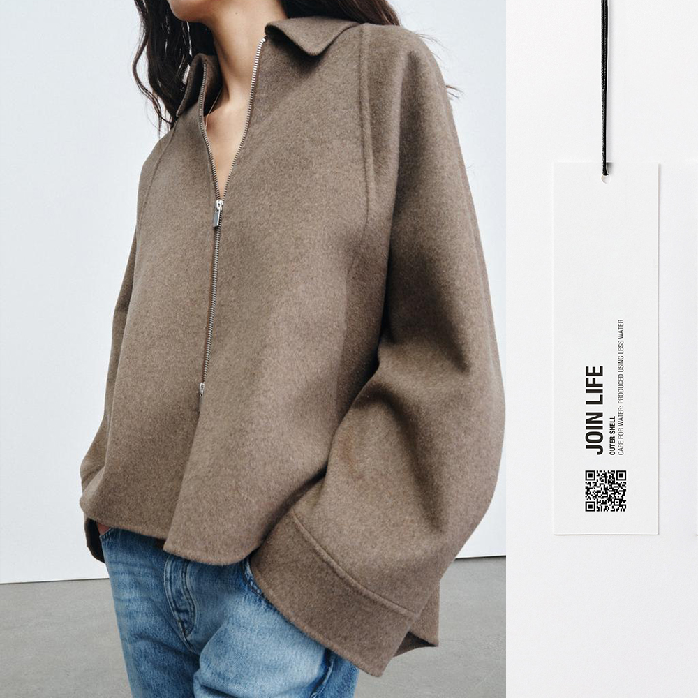 ZARA ์๋ผ ์์ผ ZW ์ปฌ๋ ์
์ธ ์งํผ ์ฌํท