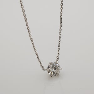 14K 2캐럿 6발 라운드컷팅 랩다이아 목걸이 IGC 감정서