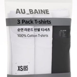 순면 라운드 반팔 티 3팩