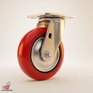 우레탄바퀴 6인치(15cm) 대차바퀴 산업용캐스터 회전,380kg,4.8cm,모카우레탄