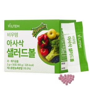 비우템 아사삭 샐러드볼 크런치 샐러드캔디 사과맛 30포 1박스