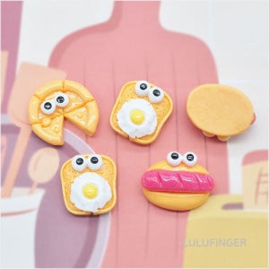 [룰루핑거] 미니어쳐 빵 디자인랜덤 2.3x2.2cm (5개입) 1UX-02-411