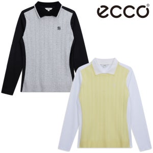 에코 골프웨어 여성 골프 니트 하이브리드 신축성 카라 긴팔 티셔츠 어패럴 SACLS2005