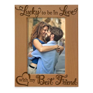 LUCKY LOVE 우드 사진 액자 1개 4x6-Vertical