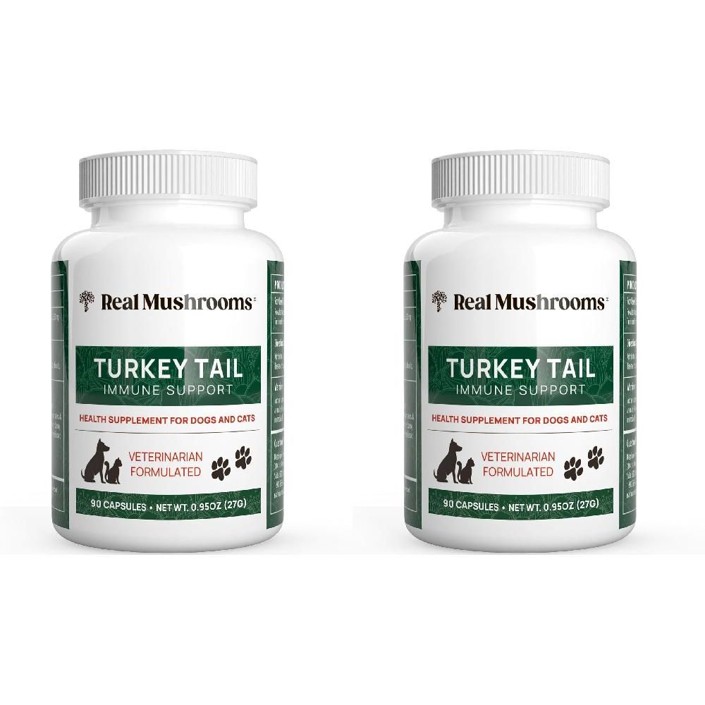 리얼머쉬룸 Real Mushrooms 반려동물 <b>터키테일</b> 버섯 캡슐 90정 2팩