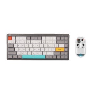 지클릭커 오피스프로 WMK840 사일런스L 블록 로우프로파일 무소음 키보드 투명 블루투스 무선 마우스 세트 84키 스톤 블록