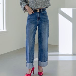 롤업청바지 일자통청바지 빈티지데님 중청데님