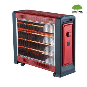유로파크 RU-7800 레드 전기히터 4단 석영관 대형 난로 온풍기 2200W