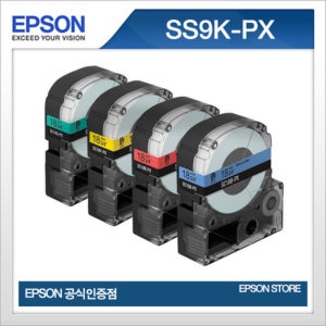 엡손 SS9K-PX 폭9mm 흰색바탕 검정글씨 라벨테이프 9M