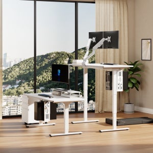 FlexiSpot 듀얼모터 모션데스크 E5 3단 높이조절책상 625~1275mm 컴퓨터책상 A/S 5년 화이트 1200