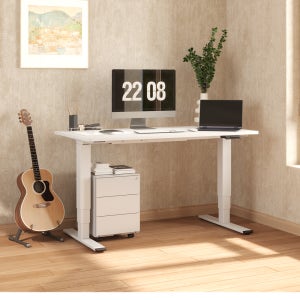 FlexiSpot 듀얼모터 모션데스크 E5 3단 높이조절책상 625~1275mm 컴퓨터책상 A/S 5년 화이트 1200