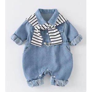 [베베앤로아] 아동복 유아 아기옷 봄 가을 데일리 외출복 청데님 멜빵슈트