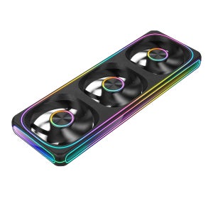 컴퓨터 케이스 3팬 일체형 TRIDENT 시리즈 튜닝팬 블랙360 Reverse