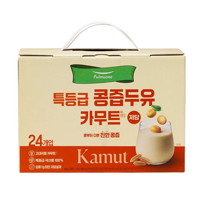 <b>풀무원</b> 특등급 콩즙두유 카무트 선물세트 어린이 <b>운동</b> 사무실 140ml 24개