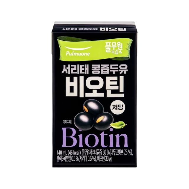 <b>풀무원</b> 서리태 콩즙두유 비오틴 어린이 <b>운동</b> 사무실 140ml 24개