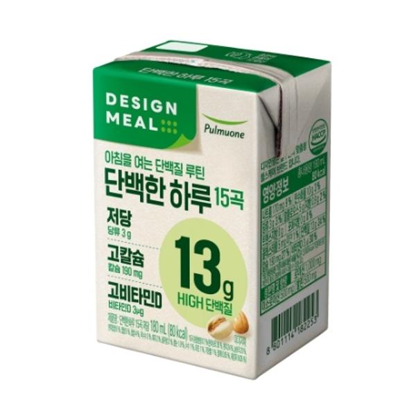 <b>풀무원</b> 디자인밀 단백한하루 15곡 저당 어린이 <b>운동</b> 사무실 180ml 6개