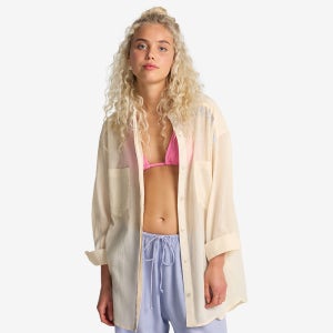 빌라봉 여성 FIND ME HERE 오버핏 버튼 다운 셔츠 (WG11SH064WCP)