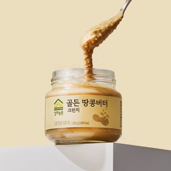 [슈퍼적립] 상하농원 국내산 100% 골든땅콩버터 크런치 220g