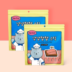 강아지의날 [N도착보장] 냠냠챱챱 스틱 고양이 간식 연어, 15g, 120개