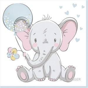 [룰루핑거] Maki 053001 Baby Elephant with Blue Ballon