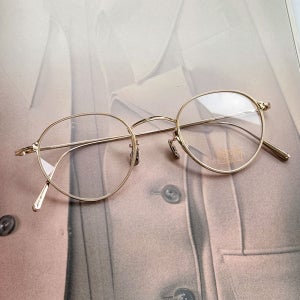 아이반7285 199 C902 46size 골드 라운드 티타늄 고도근시 안경